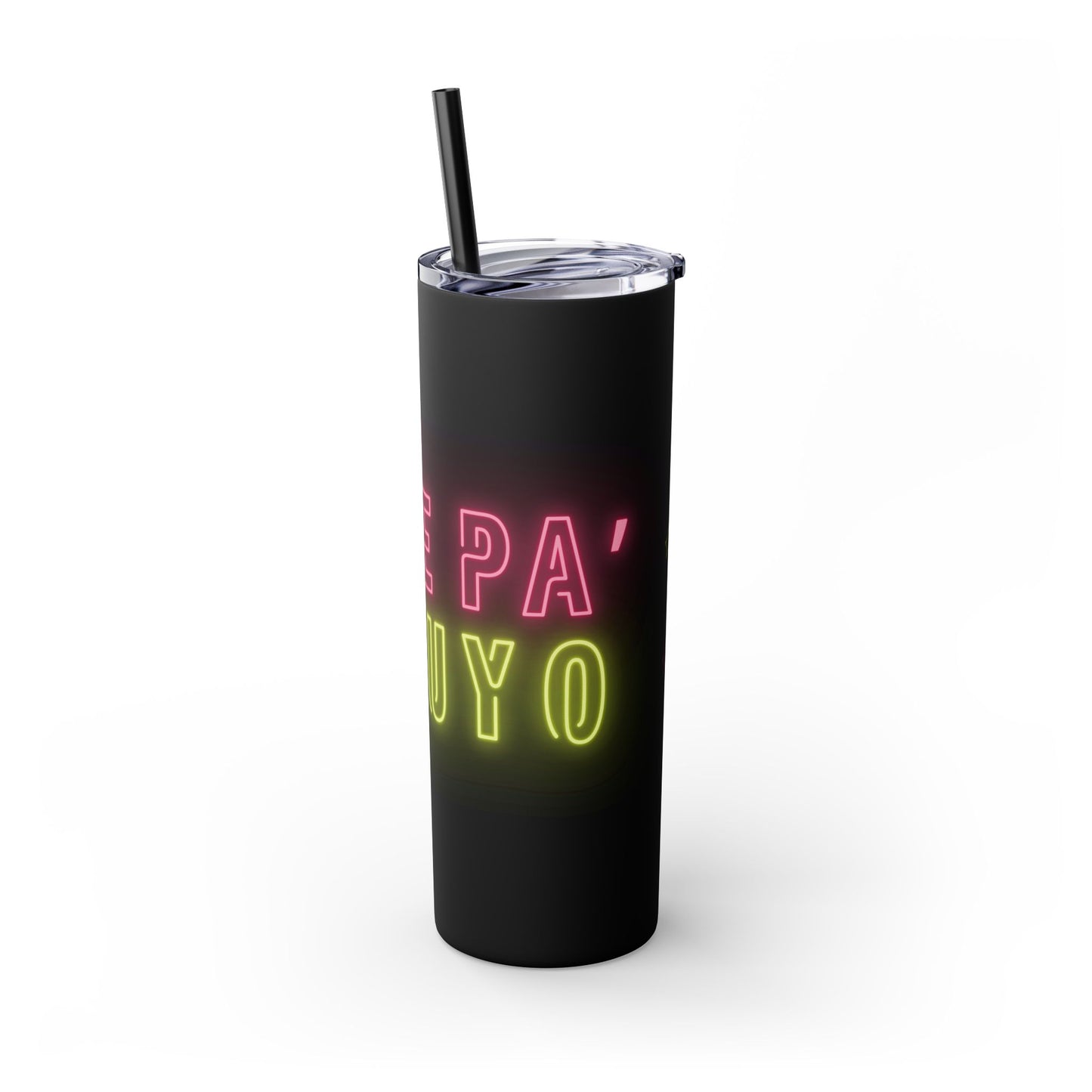 Skinny Tumbler with Straw | Puerto Rico Mug | PONTE PA LO TUYO | Stainless Steel 20 oz cup