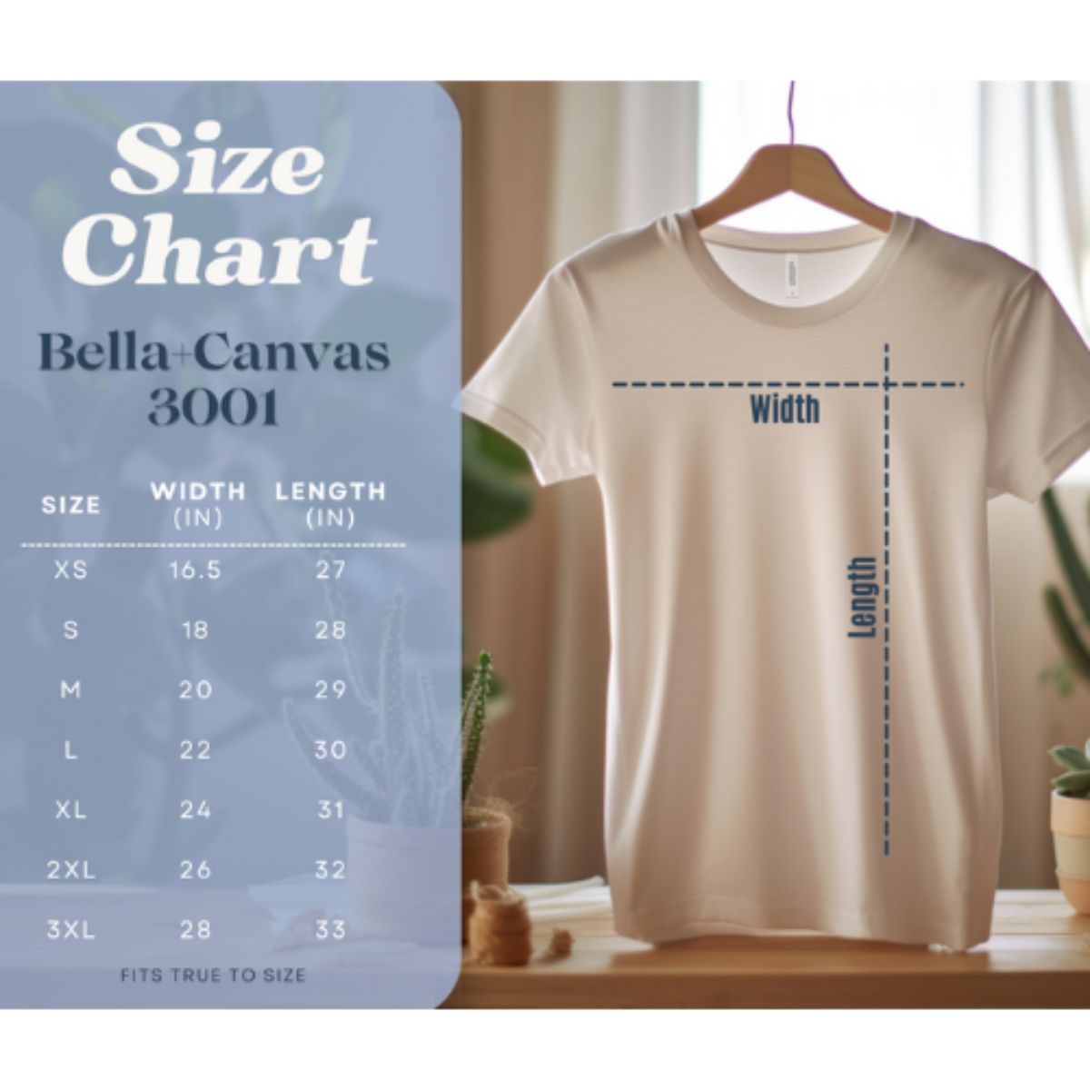 Bella_Canva_3001_Size_chart