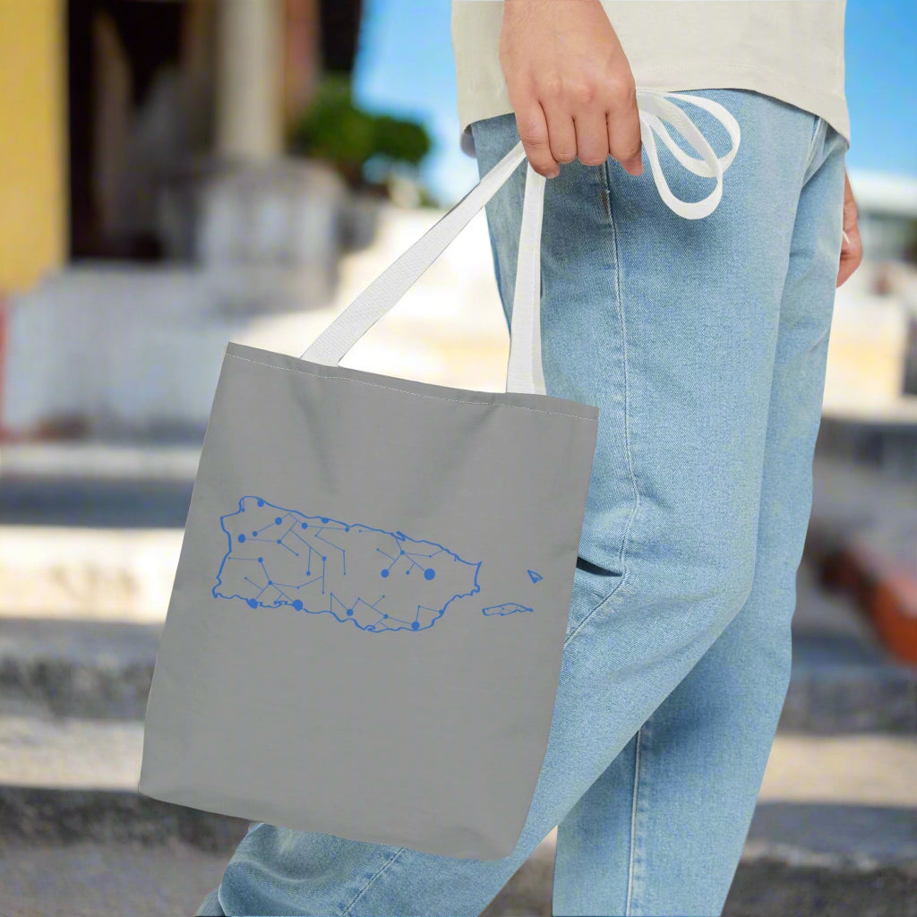 Puerto Rico Symbols | MAP + FLAG | Tote Bag