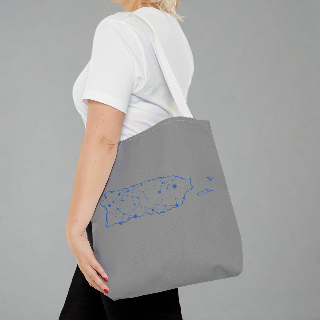 Puerto Rico Symbols | MAP + FLAG | Tote Bag