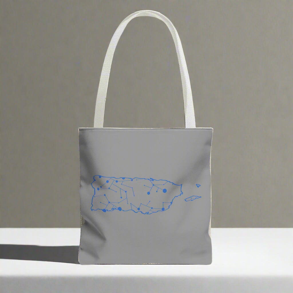 Puerto Rico Symbols | MAP + FLAG | Tote Bag