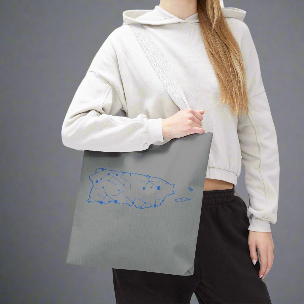 Puerto Rico Symbols | MAP + FLAG | Tote Bag
