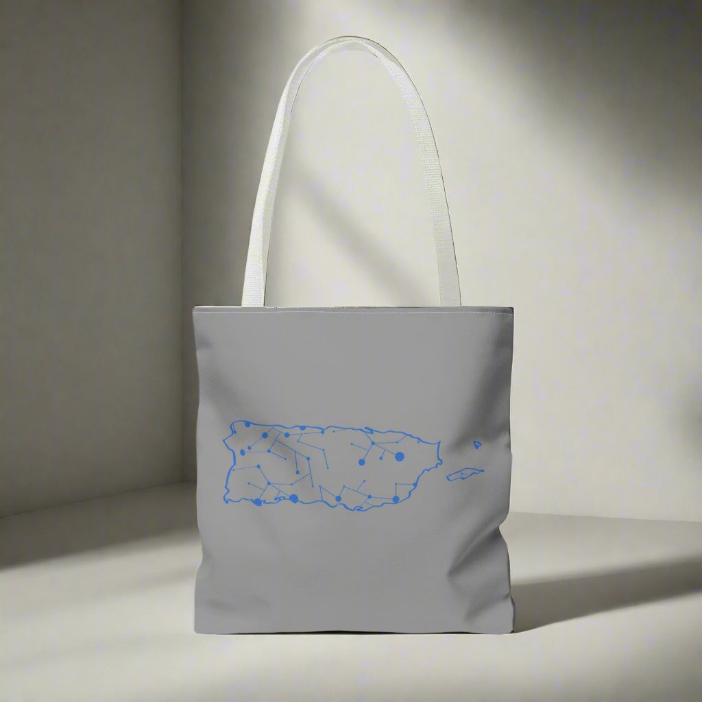 Puerto Rico Symbols | MAP + FLAG | Tote Bag
