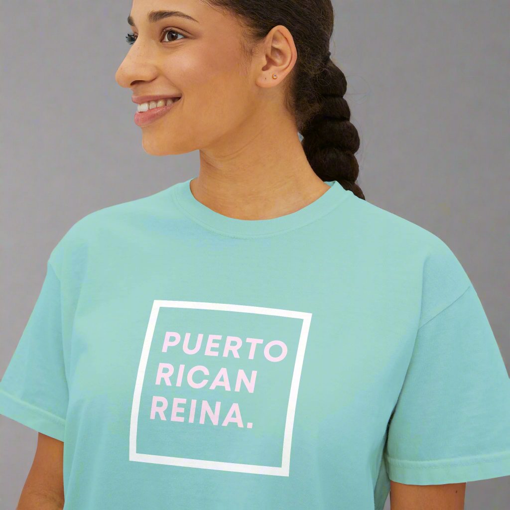 Women's Boxy Tee | Puerto Rico Shirt | PUERTO RICAN REINA | Soft and Stylish Tee | Exclusive Puerto Rico Gifts | Boricua Pride