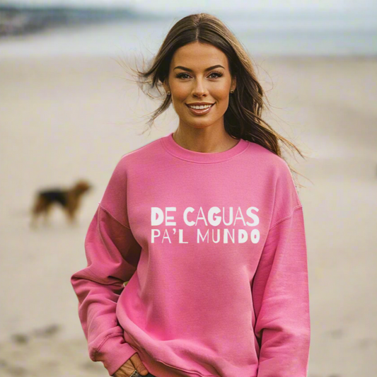 1-Personalized Puerto Rico Phrases Sweatshirt | DE PONCE PA'L MUNDO | Fleece Crewneck