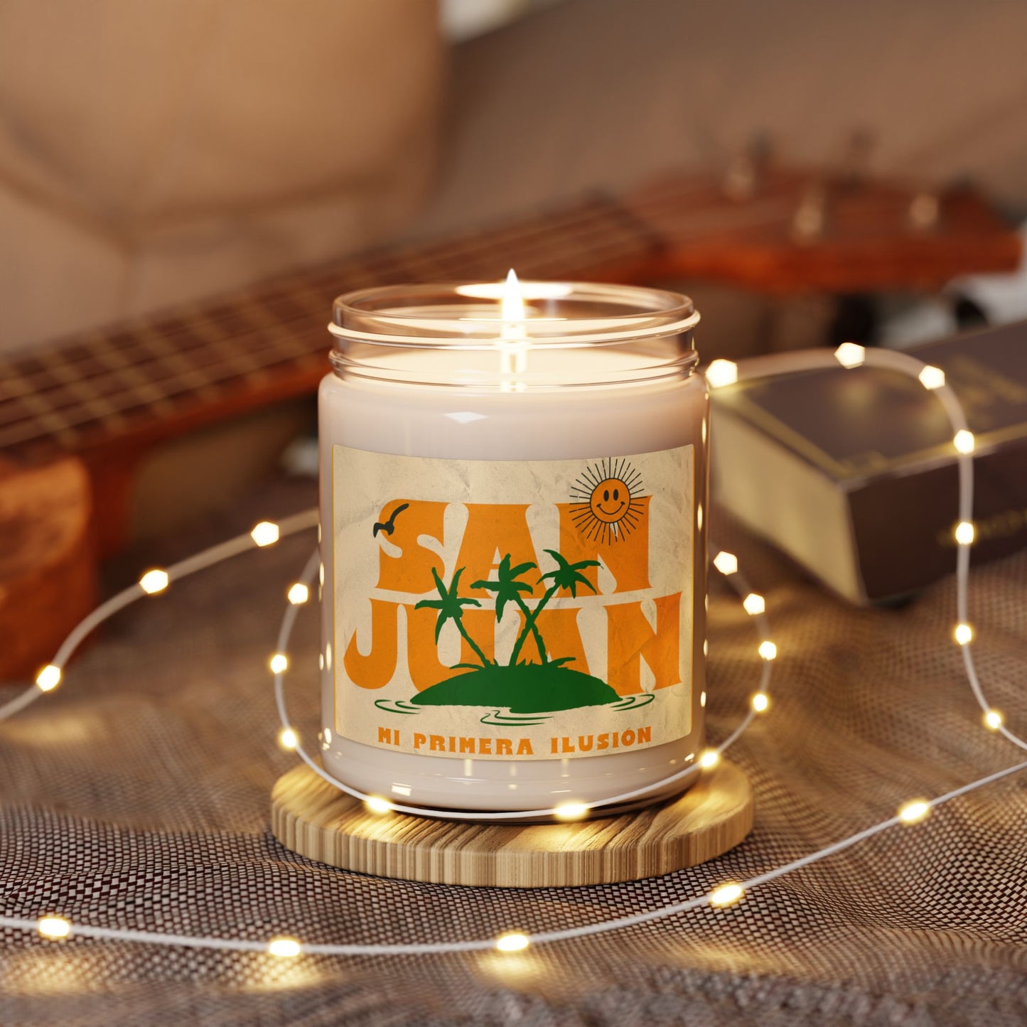 Puerto Rico Candle | Soy Non-Toxic Candle | SAN JUAN MI PRIMERA ILUSION | Glass Jar 9 oz | Exclusive Puerto Rico Gifts | Boricua Items