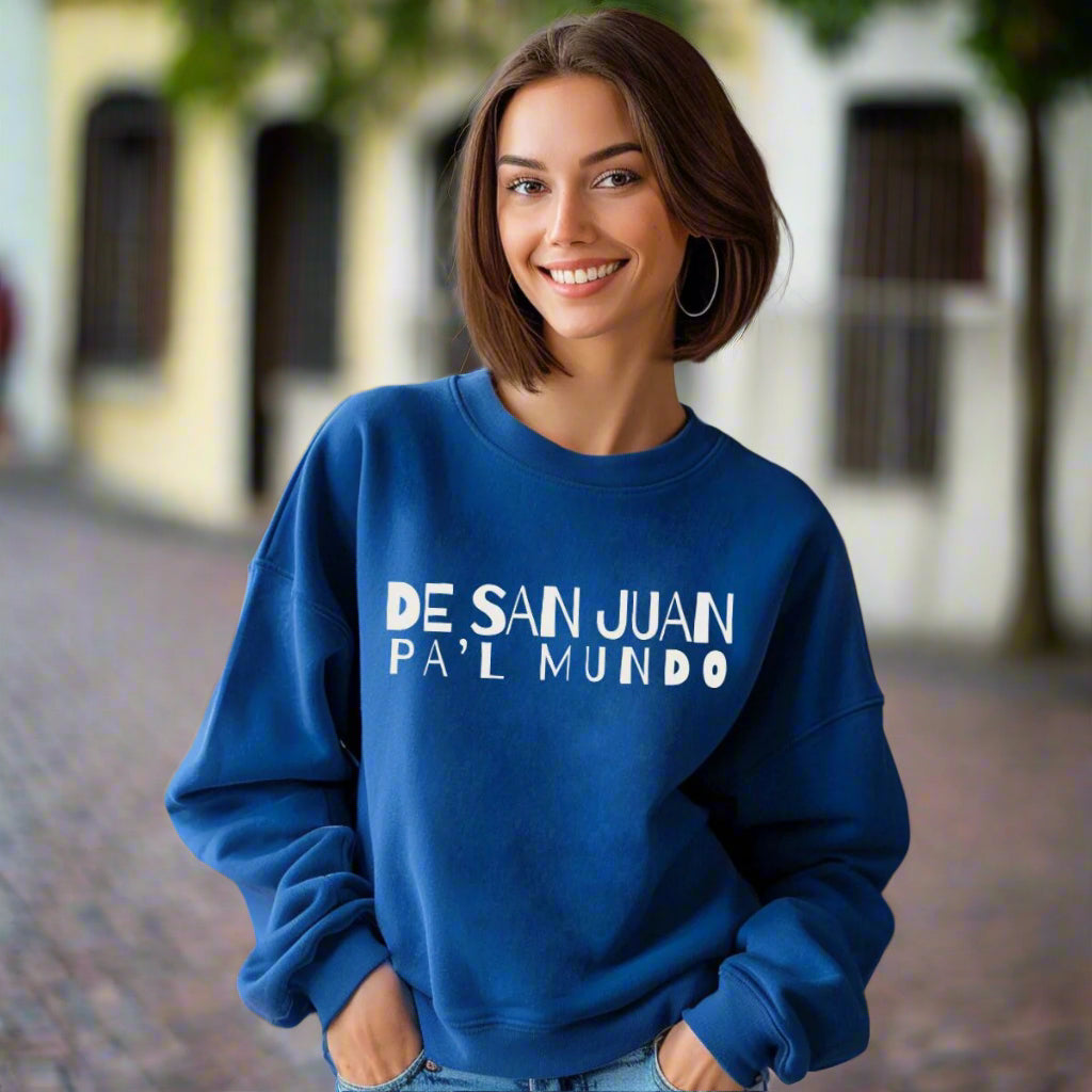 Personalized Puerto Rico Phrases Sweatshirt | DE PONCE PA'L MUNDO | Fleece Crewneck
