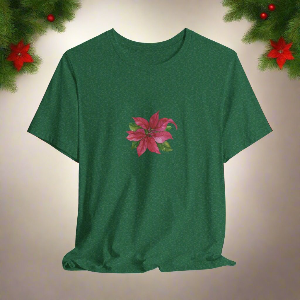 Puerto Rico Shirt | PASCUAS NAVIDAD | CHRISTMAS POINSETTIAS | Heather Tee | Exclusive Puerto Rico Gifts | Boricua Pride