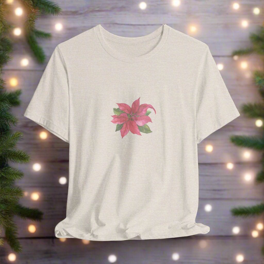 Puerto Rico Shirt | PASCUAS NAVIDAD | CHRISTMAS POINSETTIAS | Heather Tee | Exclusive Puerto Rico Gifts | Boricua Pride