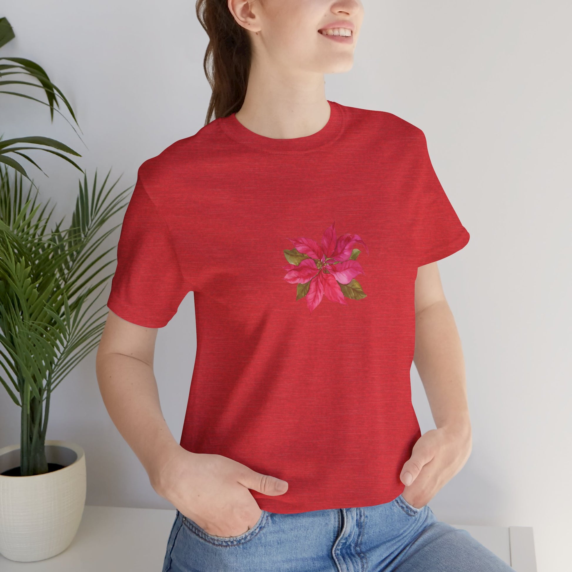 Puerto Rico Shirt | PASCUAS NAVIDAD | CHRISTMAS POINSETTIAS | Heather Tee | Exclusive Puerto Rico Gifts | Boricua Pride