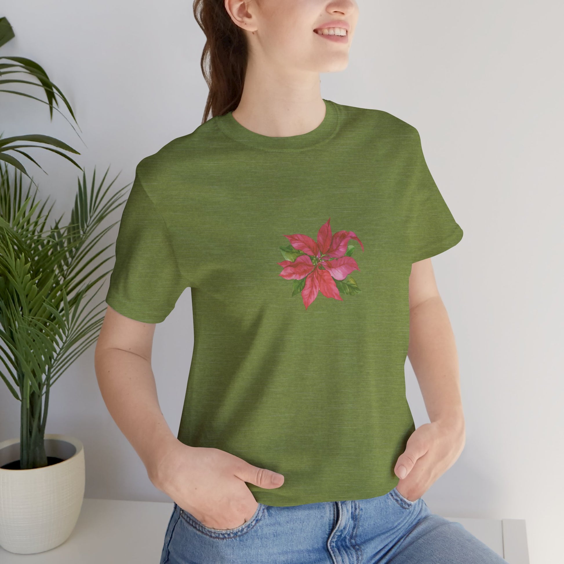 Puerto Rico Shirt | PASCUAS NAVIDAD | CHRISTMAS POINSETTIAS | Heather Tee | Exclusive Puerto Rico Gifts | Boricua Pride