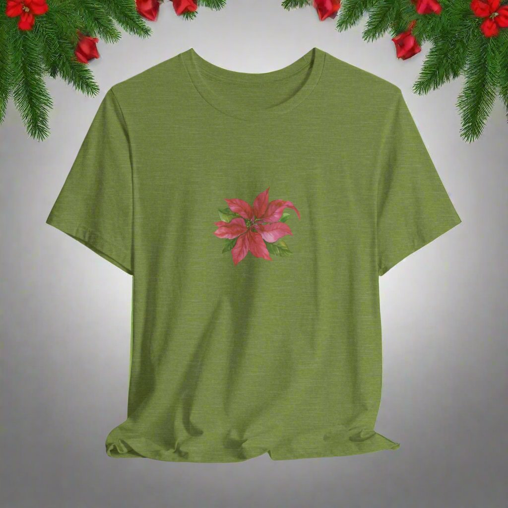 Puerto Rico Shirt | PASCUAS NAVIDAD | CHRISTMAS POINSETTIAS | Heather Tee | Exclusive Puerto Rico Gifts | Boricua Pride