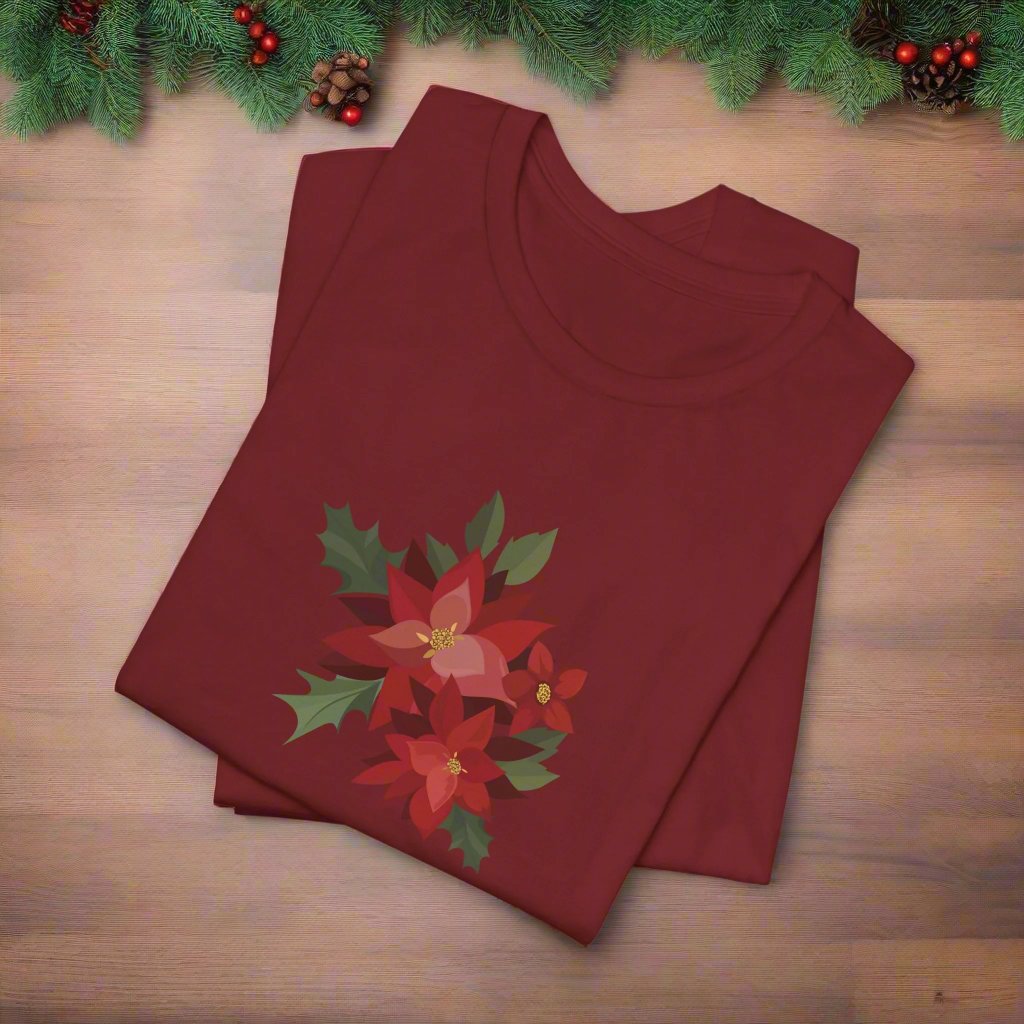 Puerto Rico Shirt | PASCUAS NAVIDAD | CHRISTMAS POINSETTIAS | Heather Tee | Exclusive Puerto Rico Gifts | Boricua Pride