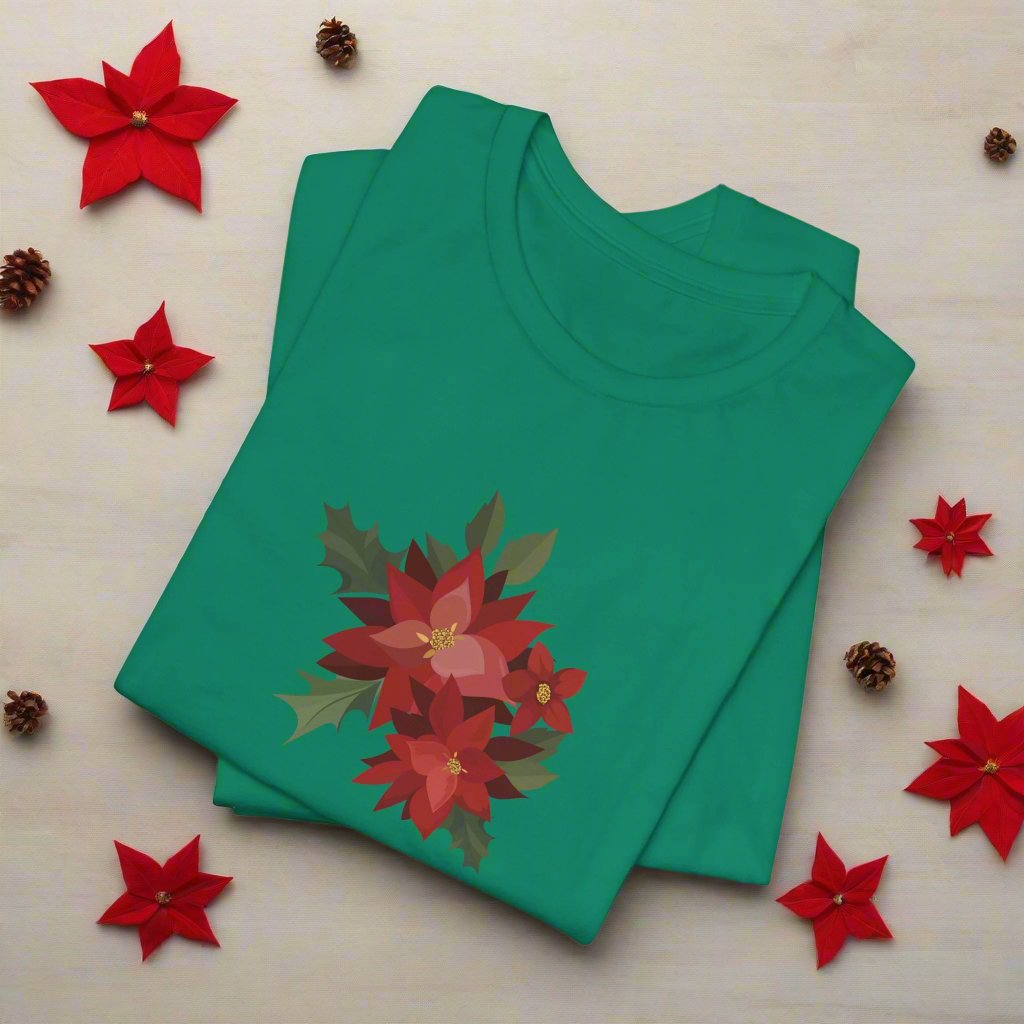 Puerto Rico Shirt | PASCUAS NAVIDAD | CHRISTMAS POINSETTIAS | Heather Tee | Exclusive Puerto Rico Gifts | Boricua Pride