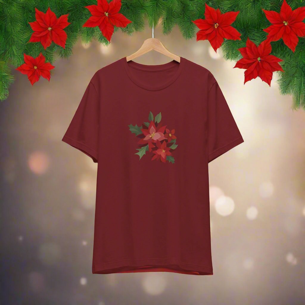 Puerto Rico Shirt | PASCUAS NAVIDAD | CHRISTMAS POINSETTIAS | Heather Tee | Exclusive Puerto Rico Gifts | Boricua Pride