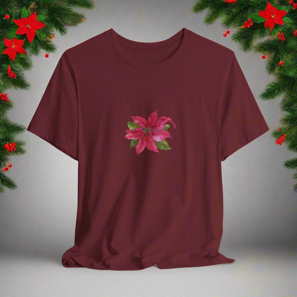 Puerto Rico Shirt | PASCUAS NAVIDAD | CHRISTMAS POINSETTIAS | Heather Tee | Exclusive Puerto Rico Gifts | Boricua Pride