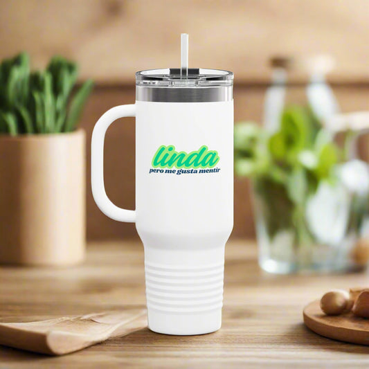 Puerto Rico Icons | LINDA PERO ME GUSTA MENTIR | Insulated Mug - 40oz