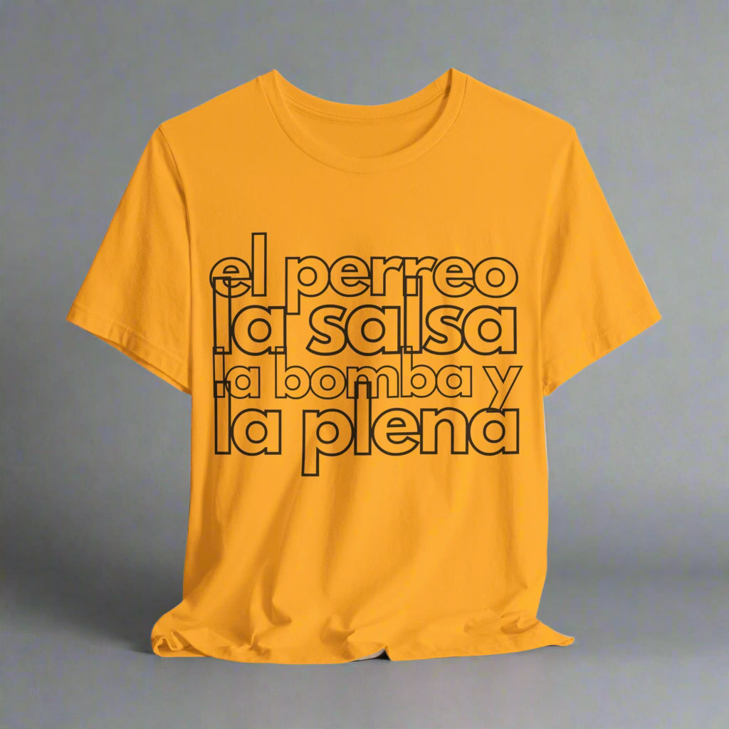 Puerto Rico Icons Shirt | EL PERREO, LA SALSA, LA BOMBA, Y LA PLENA