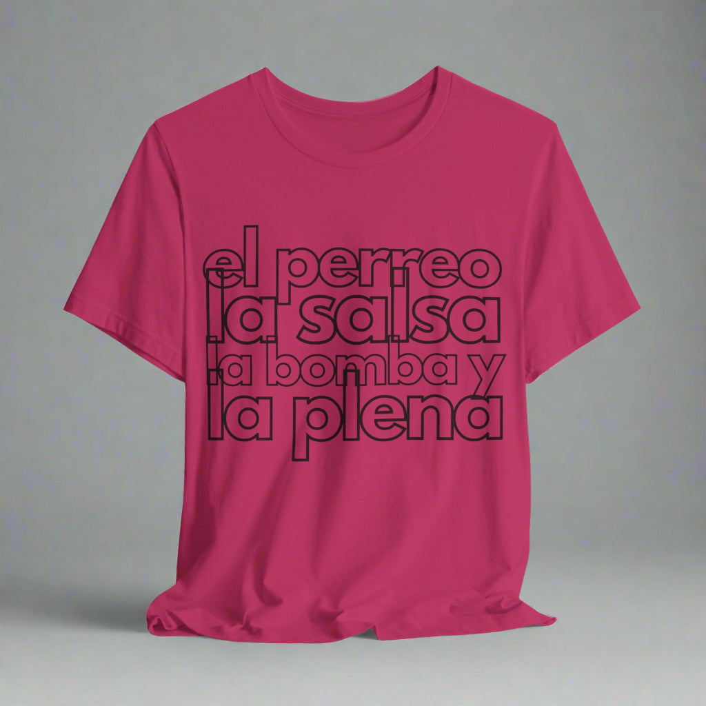 Puerto Rico Icons Shirt | EL PERREO, LA SALSA, LA BOMBA, Y LA PLENA