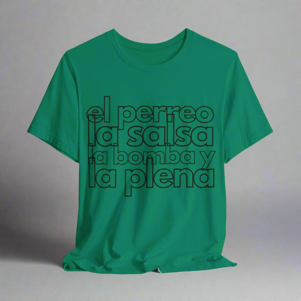 Puerto Rico Icons Shirt | EL PERREO, LA SALSA, LA BOMBA, Y LA PLENA