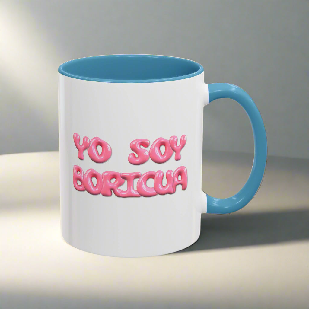 Puerto Rico Mug | SOY BORICUA | Ceramic cup 11 oz blue