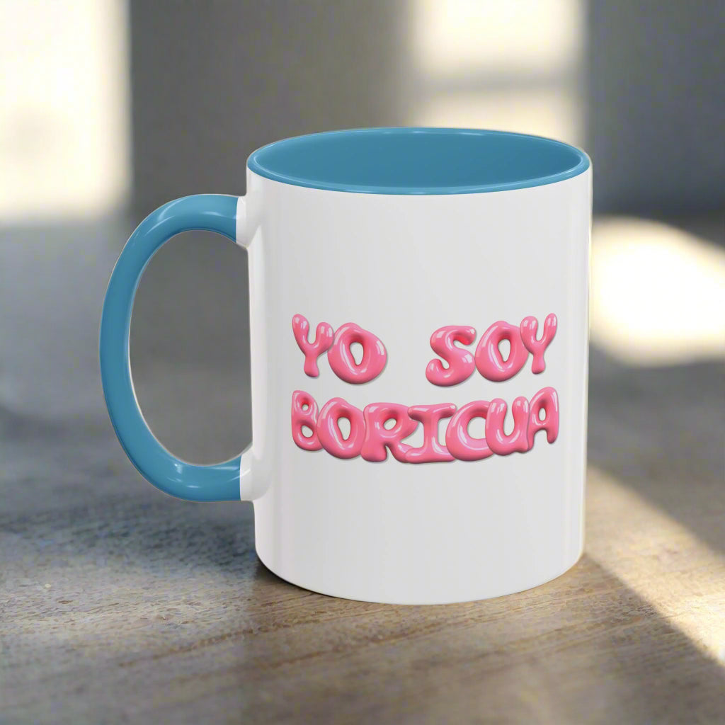 Puerto Rico Mug | SOY BORICUA | Ceramic cup 11 oz blue