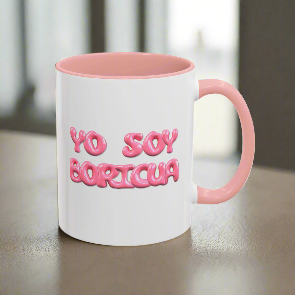 Puerto Rico Mug | SOY BORICUA | Ceramic cup 11 oz pink 