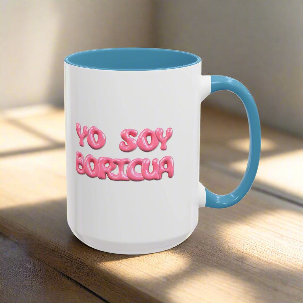 Puerto Rico Mug | SOY BORICUA | Ceramic cup 15 oz blue