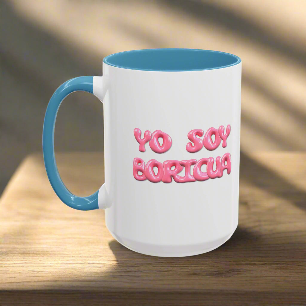 Puerto Rico Mug | SOY BORICUA | Ceramic cup 15 oz blue