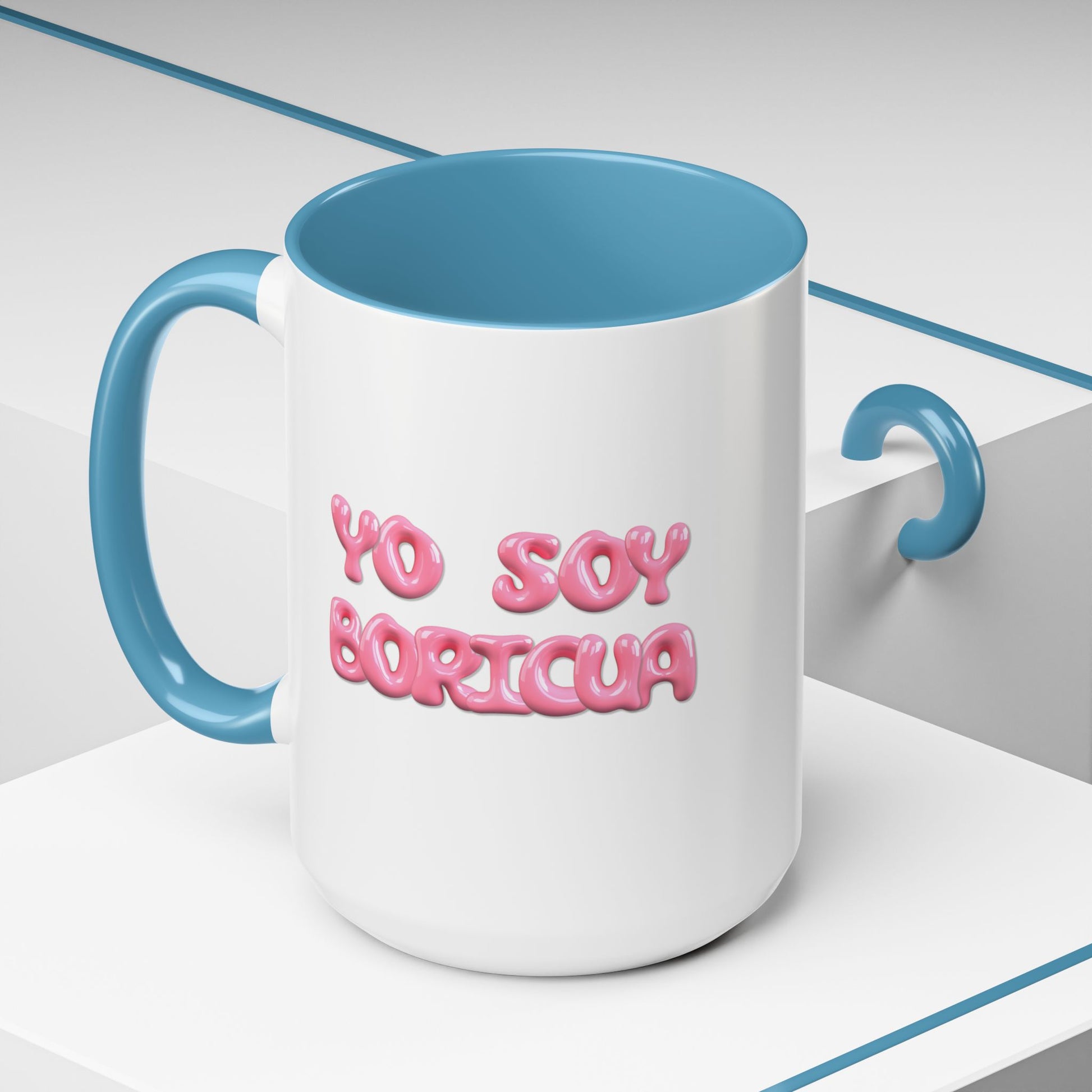 Puerto Rico Mug | SOY BORICUA | Ceramic cup 15 oz blue