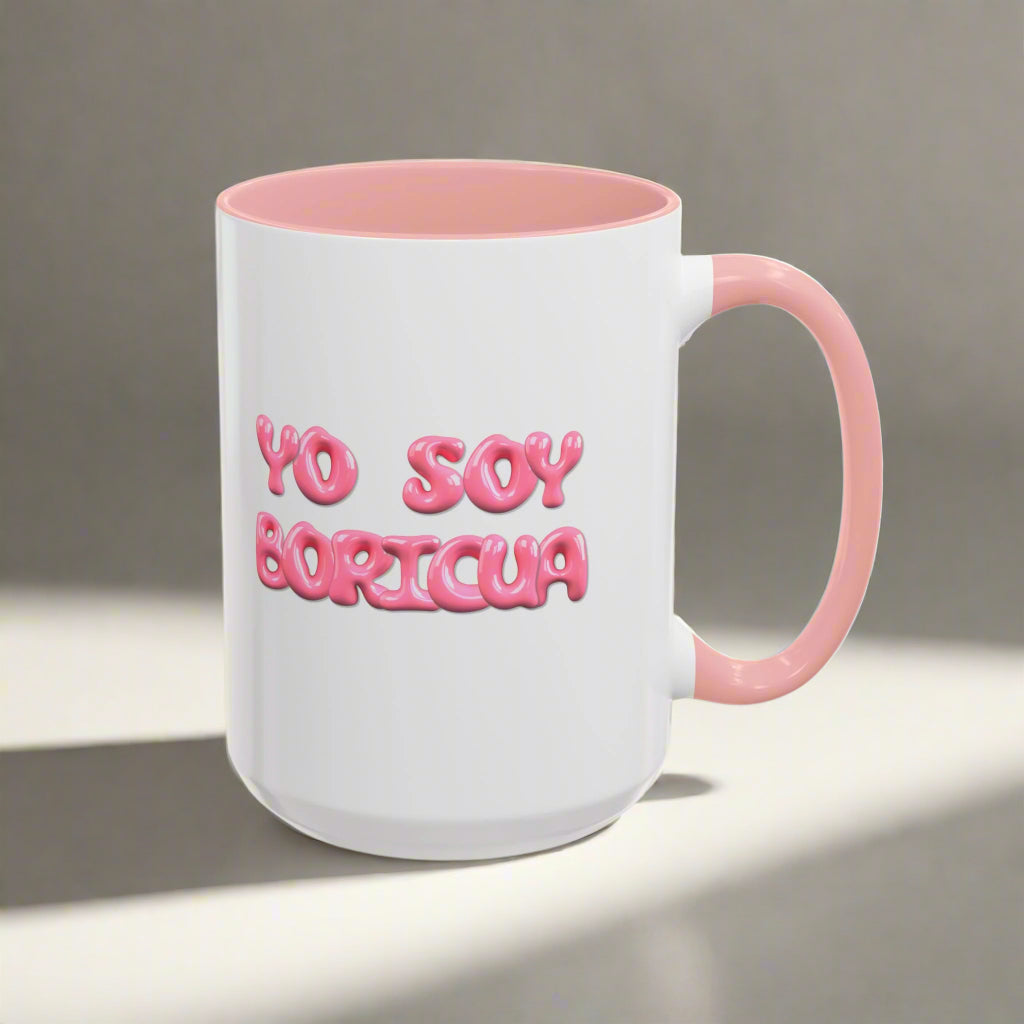 Puerto Rico Mug | SOY BORICUA | Ceramic cup 15 oz pink