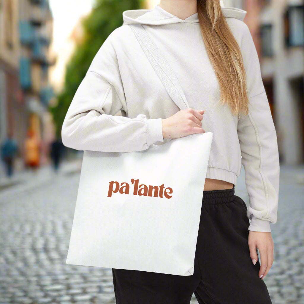 Puerto Rico Phrases | PA'LANTE PA'TRAS NI PA' COGER IMPULSO | Tote Bag