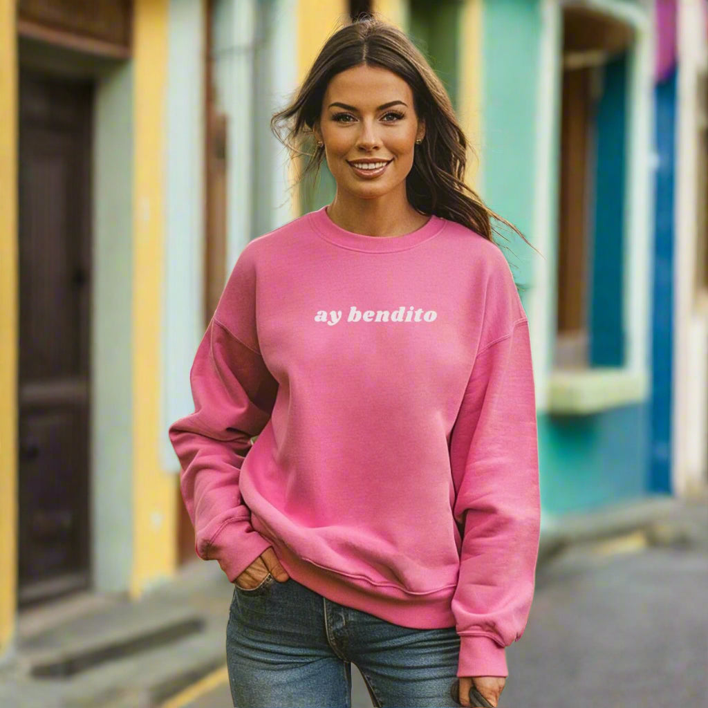 Puerto Rico Phrases Sweatshirt | AY BENDITO | Fleece Crewneck