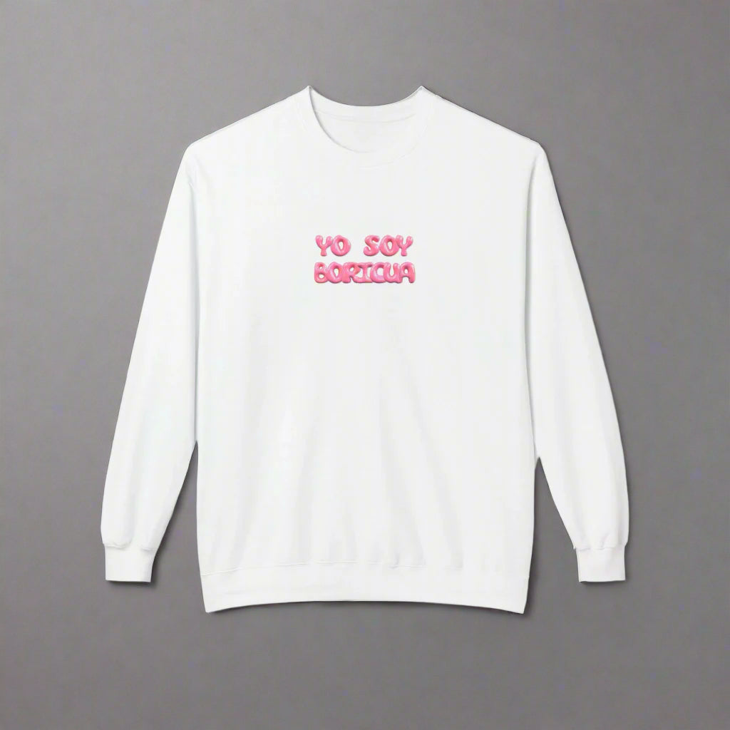 Puerto Rico Phrases Sweatshirt | YO SOY BORICUA | Fleece Crewneck