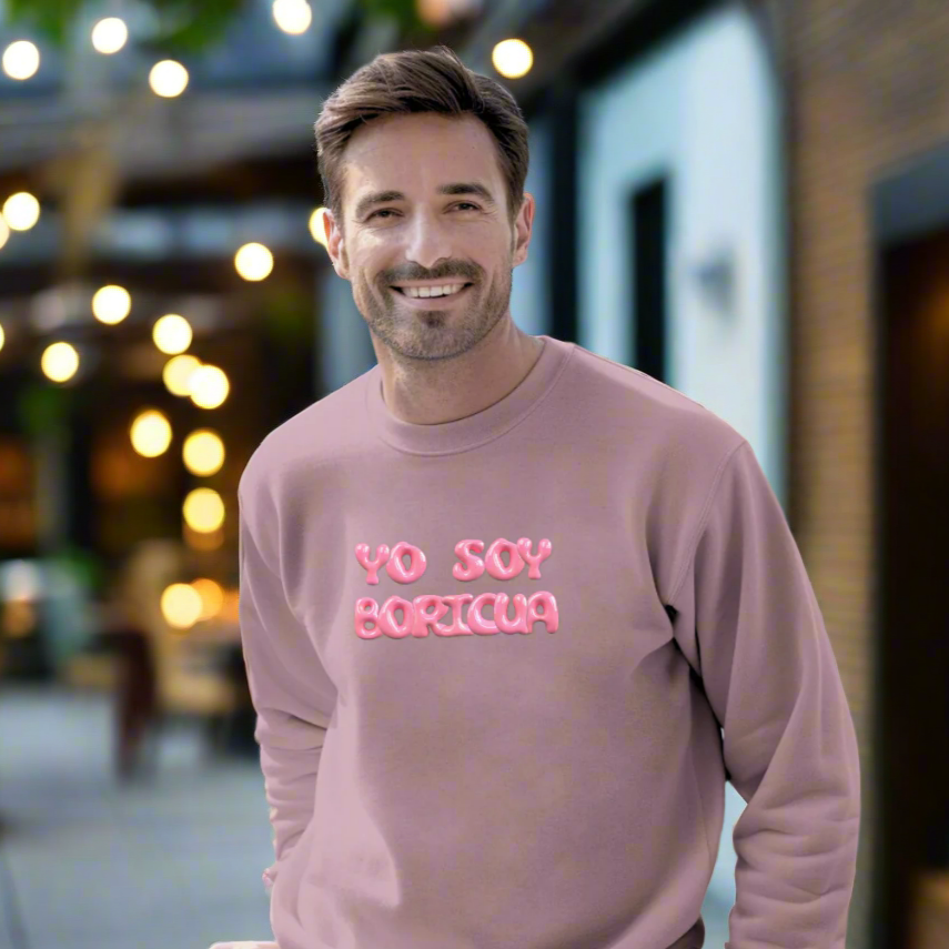 Puerto Rico Phrases Sweatshirt | YO SOY BORICUA | Fleece Crewneck