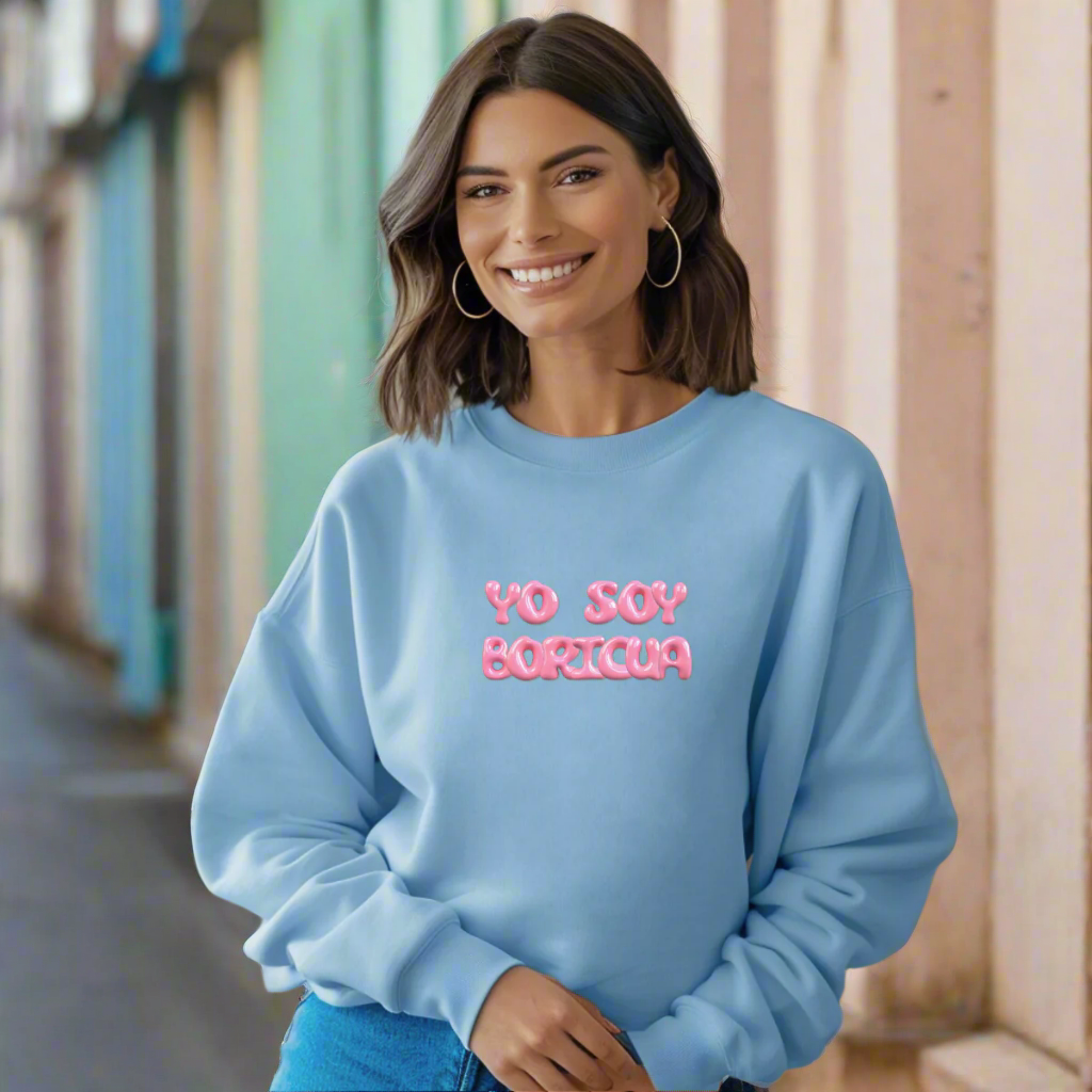 Puerto Rico Phrases Sweatshirt | YO SOY BORICUA | Fleece Crewneck
