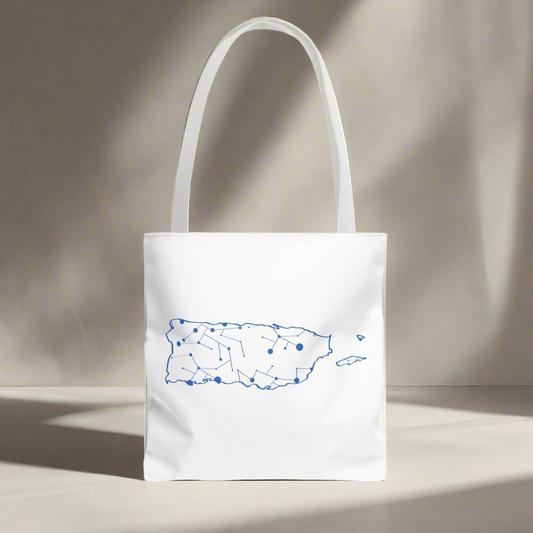 Puerto Rico Symbols | DIGITAL MAP |  White Tote Bag