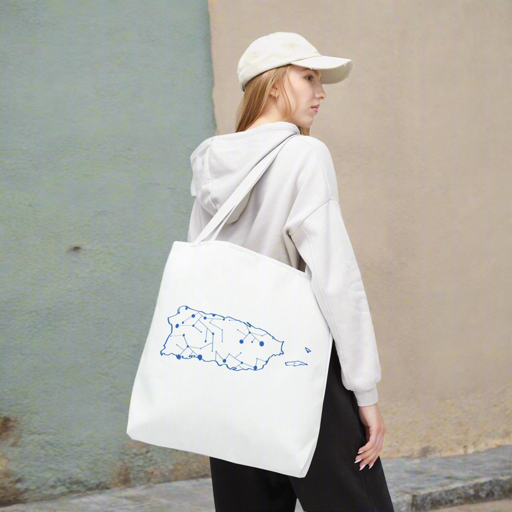 Puerto Rico Symbols | DIGITAL MAP |  White Tote Bag