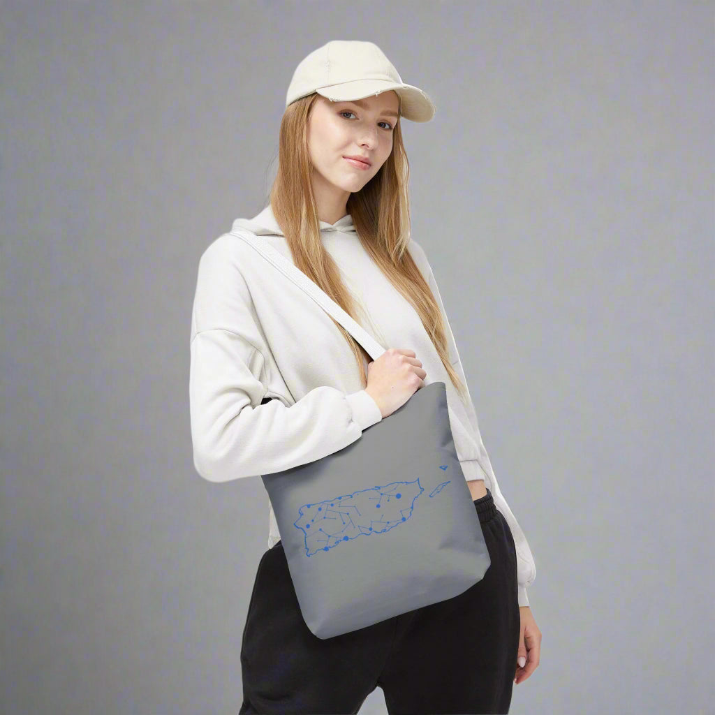 Puerto Rico Symbols | MAP + FLAG | Tote Bag