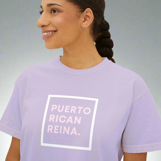 Women's Boxy Tee | Puerto Rico Shirt | PUERTO RICAN REINA | Soft and Stylish Tee | Exclusive Puerto Rico Gifts | Boricua Pride