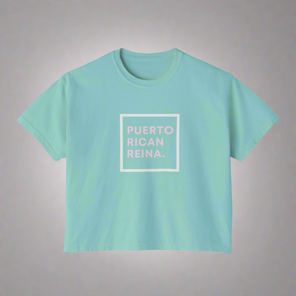 Women's Boxy Tee | Puerto Rico Shirt | PUERTO RICAN REINA | Soft and Stylish Tee | Exclusive Puerto Rico Gifts | Boricua Pride