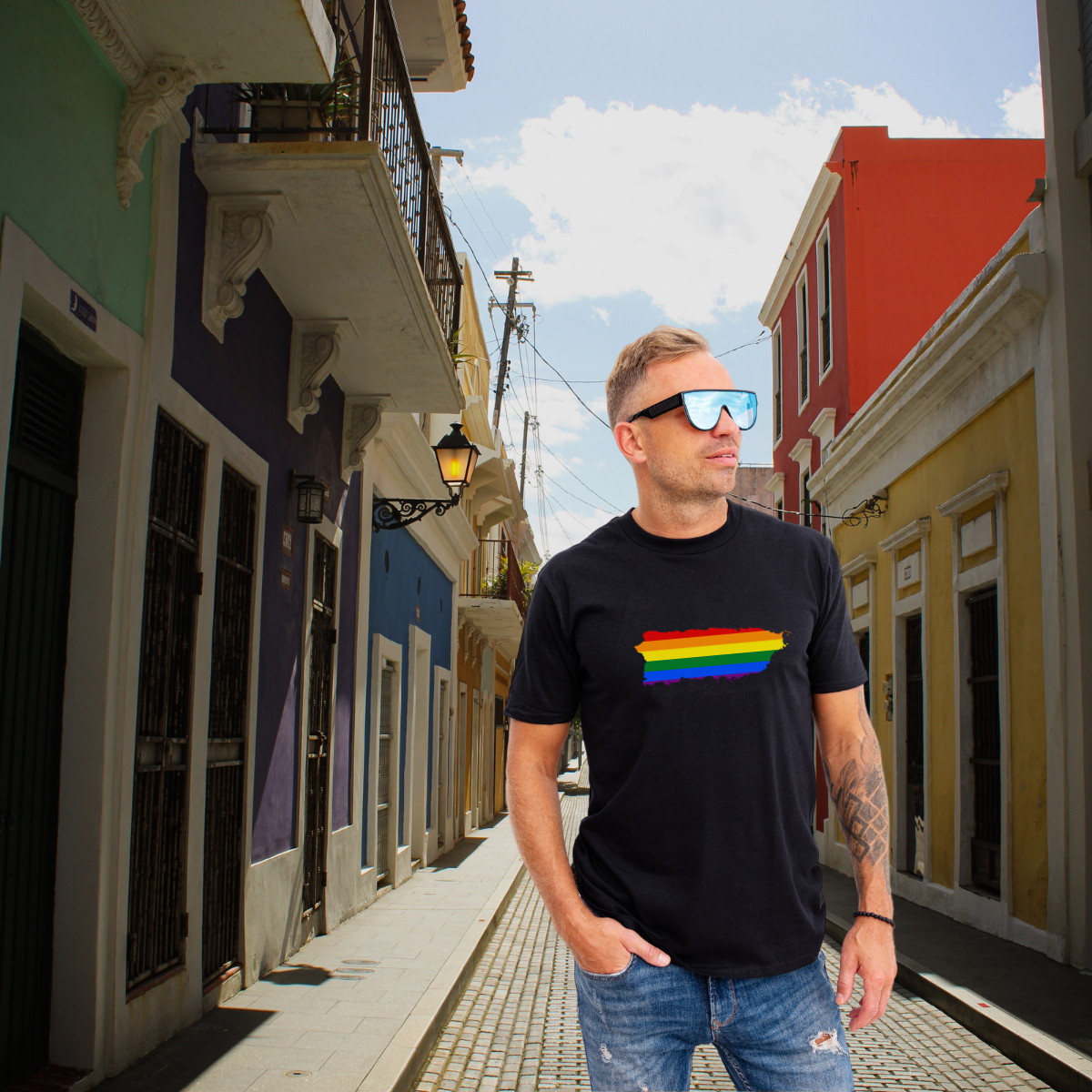 Puerto Rico Shirt | Puerto Rico Rainbow Map | Express Shipping Available | Soft and Stylish Tee | Exclusive Puerto Rico Gifts | Boricua Pride